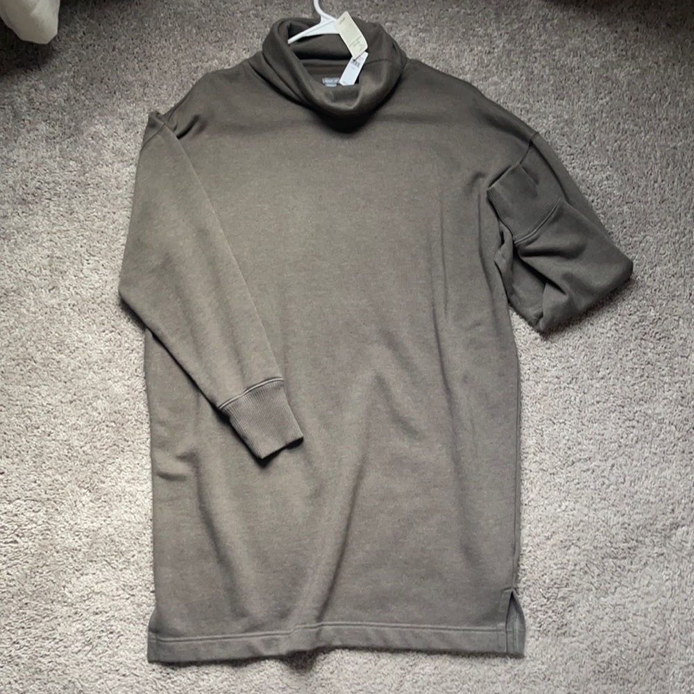 Aerie turtle neck sweater dress- taupe- small